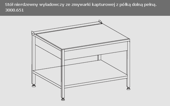 http://www.matchyra.pl - stol nierdzewny wyładowczyze zmywarki kapturowej z pólka dolna pełną -3000 651